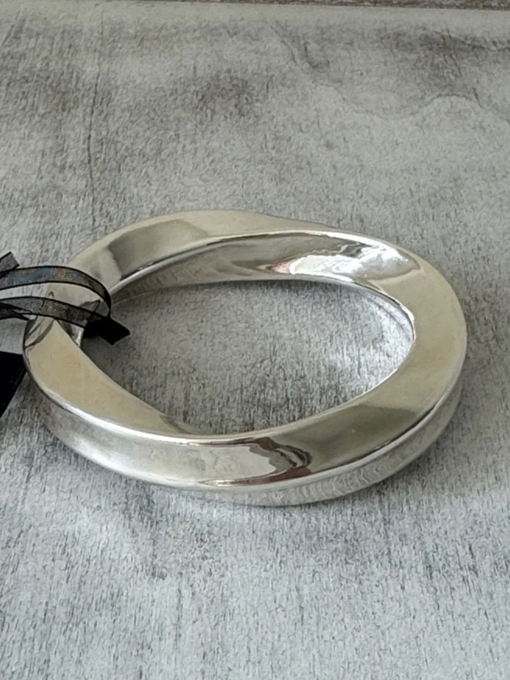 E&L Sterling Silver Bangle Statement Bracelet Israel Electroform Wavy D-2/5